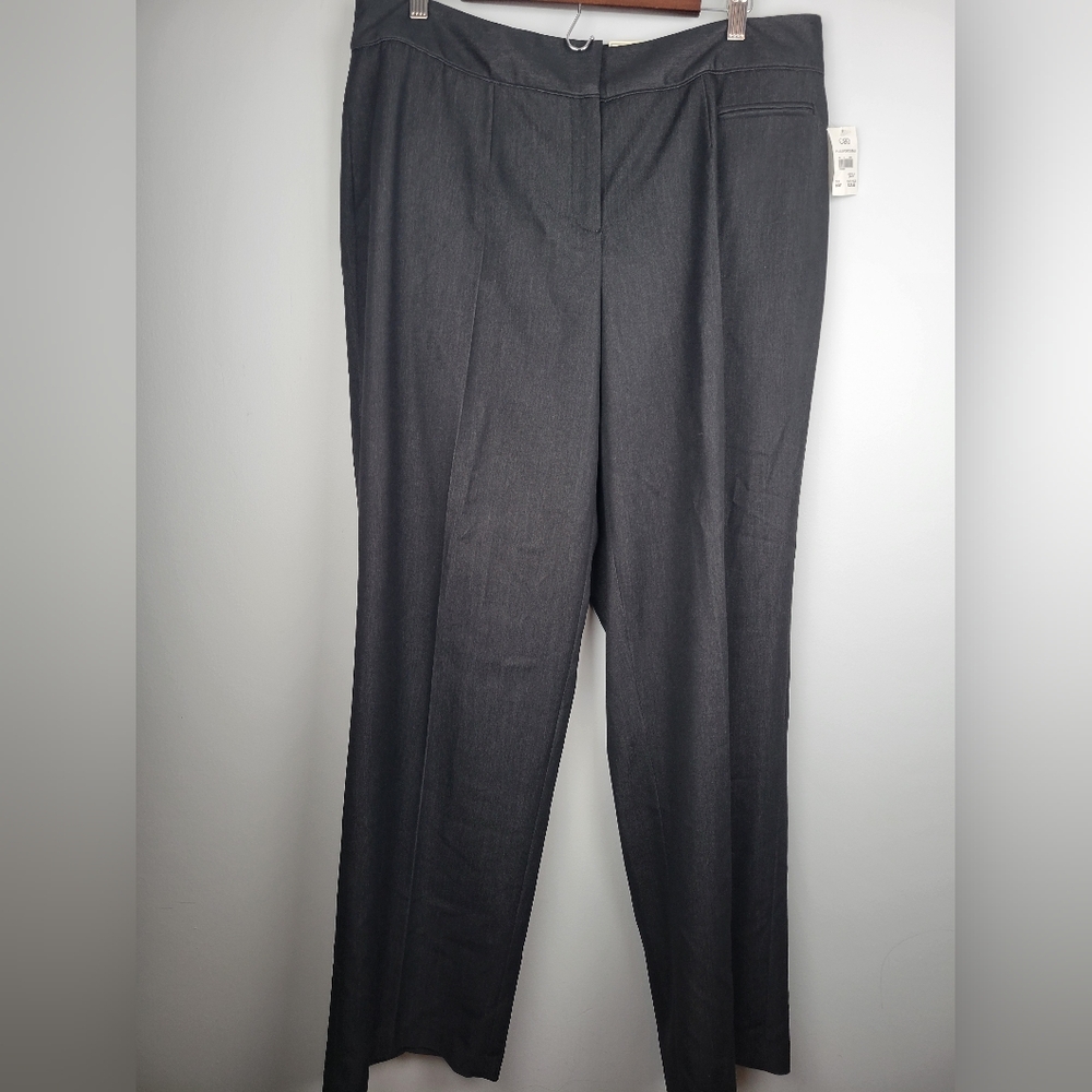 NWT Cato‎ Contemporary Lower Rise Straight Leg Grey Pull On Pants Sz 16W Plus